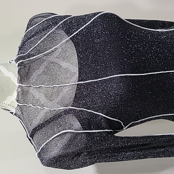 LunaChix Sparkly Black Open Stitch Dress - Picture 2 of 10